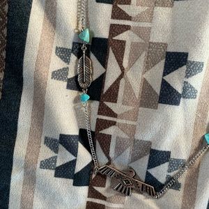 Eagle and Turquoise long necklace